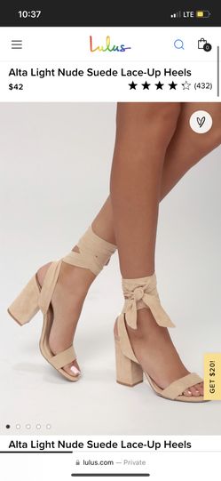 Light Nude Suede Heels
