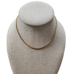 Vintage Gold Toned Rope Chain Necklace