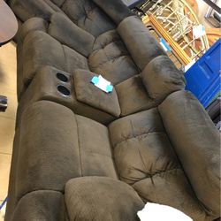 Suede modular recliner 