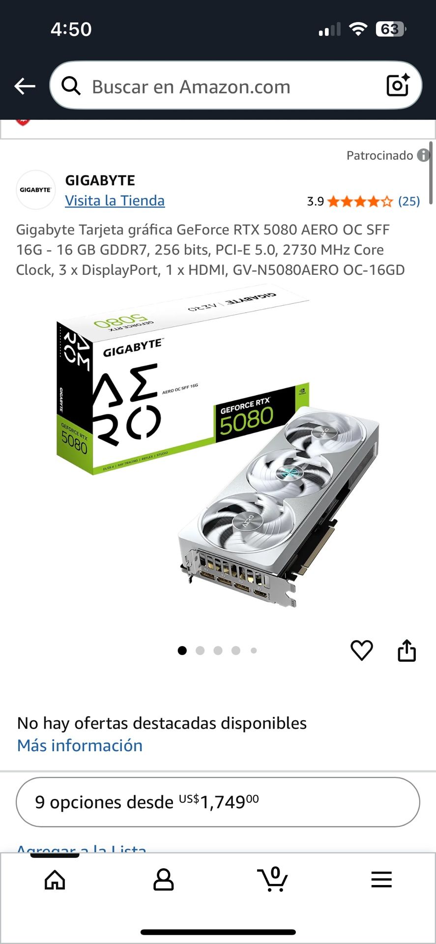 GIGABYTE AERO GERFORCE RTX 5080