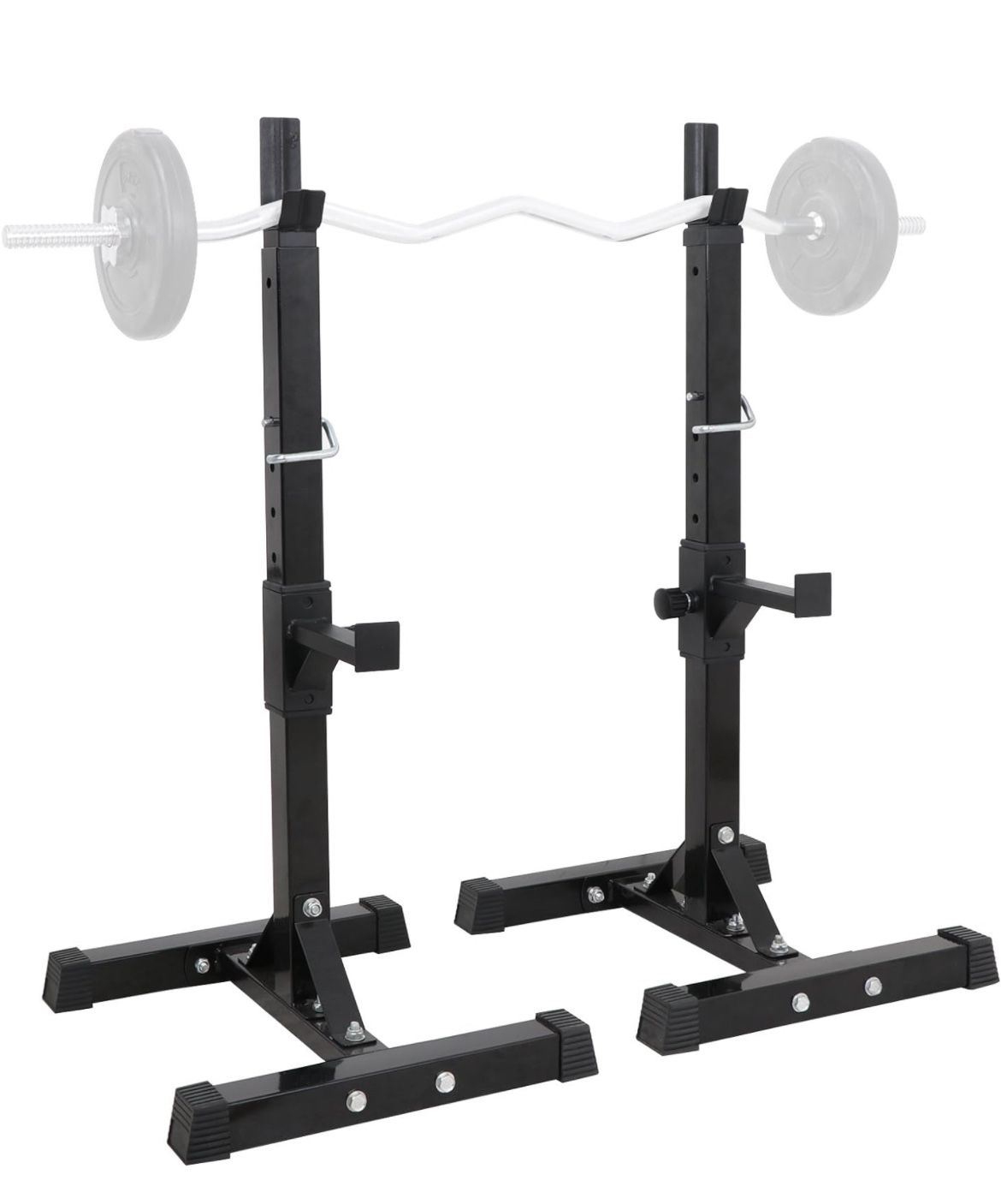 Adjustable Squat Rack Pair of Sturdy Steel Barbell Rack for Bench Press