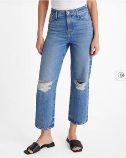 High Waisted Ripped Ankle Jeans size 2