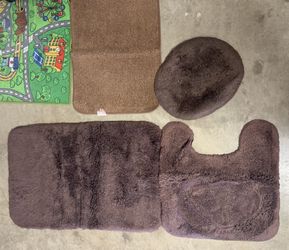 New Brown Bathroom Mat Set