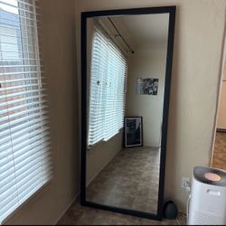 Large Full Length Black Framed Mirror