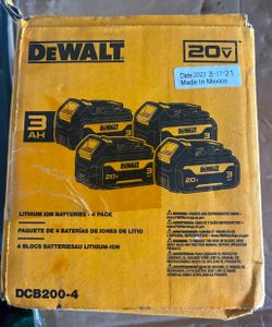 DeWalt 20V Max 3Ah Lithium Ion Battery 4-Pack