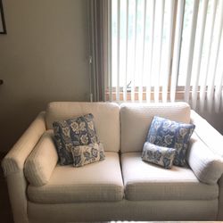 White Love Seat & Couch