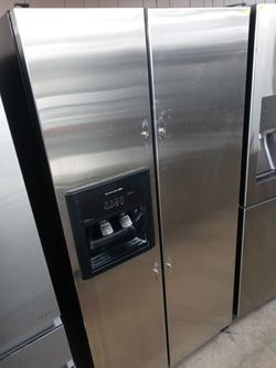 KitchenAid stainless steel side by side refrigerator (no handles) - Free delivery