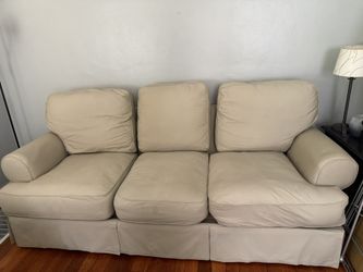 Move Out Sale. Beige Canvas Couch. Must Go By 06/30/2025