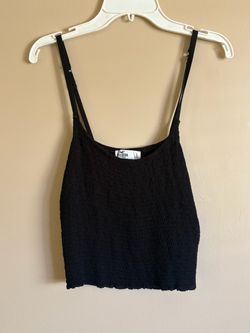 Women’s Hollister Black Smocked Crop Tank Top Size Large