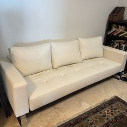 Innovation Living white leather Sofa - Excellent Condition - 90” x 37” - Retail: $3900