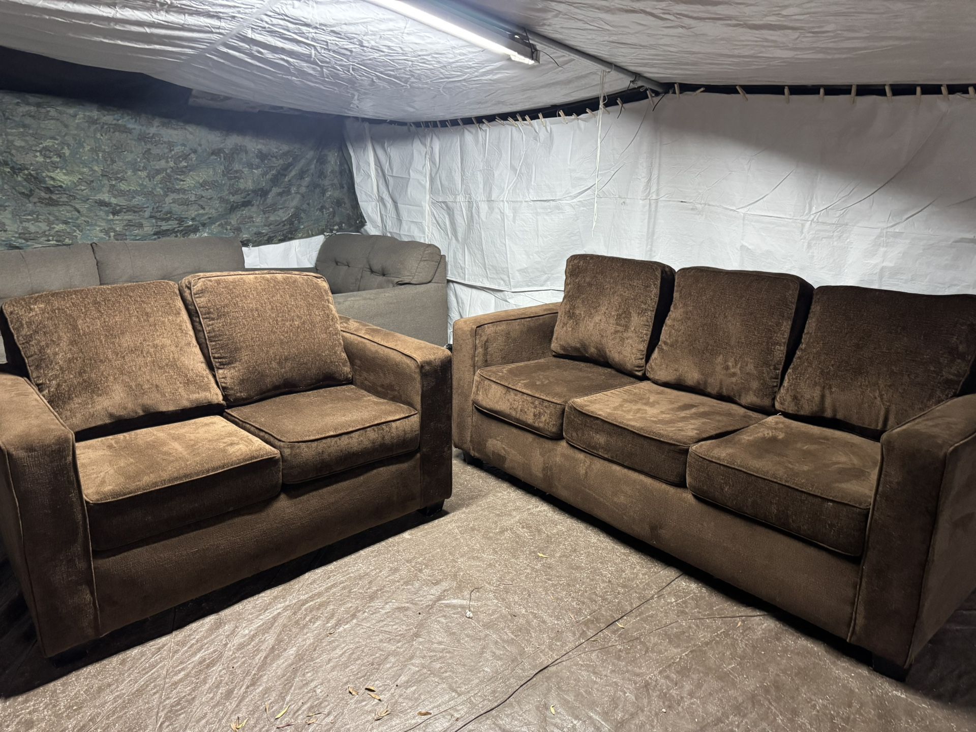 Brown Couch And Loveseat Good Condition Clean We Sell All The Time Delivery $40 Local