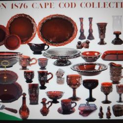 1876 Avon Cape Cod Ruby Red 172 Pc Glass Dinnerware Collection