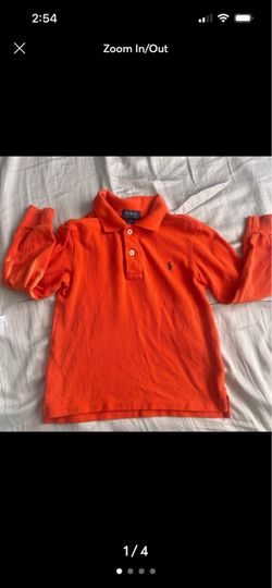 Orange Polo long sleeve 5T