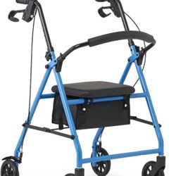 Lightweight Folding Steel Rollator Walker with Seat