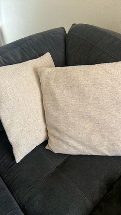 Set of 2 Beige Throw Pillows