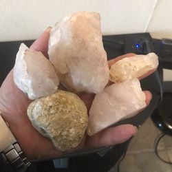 5 Rose Quartz Crystal Reiki Healing Hunk Stone