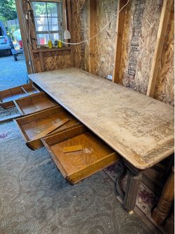 Free 3’x8’ Antique Table with drawers