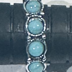 Larimar Natural Stone On Sterling Silver Size 6 3/4