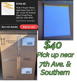 Post-it Super Sticky Wall Easel Pad 25" x 30" Lined 30 Sheets/ Pad 6 Pads/Pack