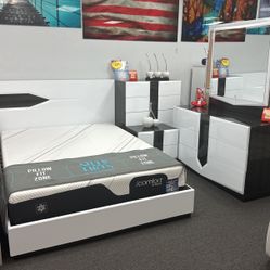 Amazing Deal🚨Gorgeous White Lacquer 5pc Bedroom Furniture Set On Sale Now Only $999