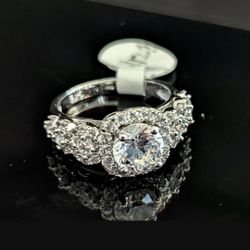 Solid 925 Sterling Silver Engagement Ring
