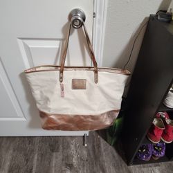 Victoria Secret Bronze&White Medium Tote Bag