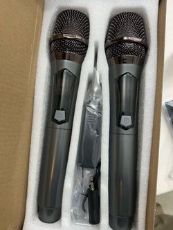 New 2pcs Wireless VHF Microphone Set Mic System W/ Receiver