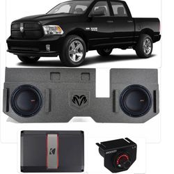 NEW MEMPHIS MOJO 8” SUBWOOFERS CUSTOM BOX KICKER AMP EPICENTER FOR DODGE RAM 4 DOORS