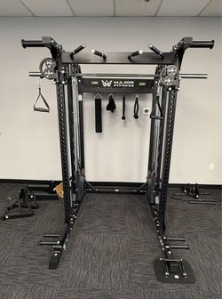 NEW IN BOX Smith machine squat rack home gym dumbbells kettlebells rubber flooring bench bar leg press weights bumper plates