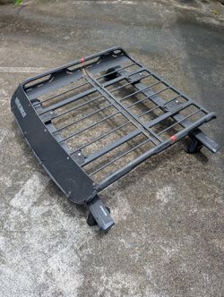 Yakima Streamline Cross Bars With Off-The-Grid Basket Med