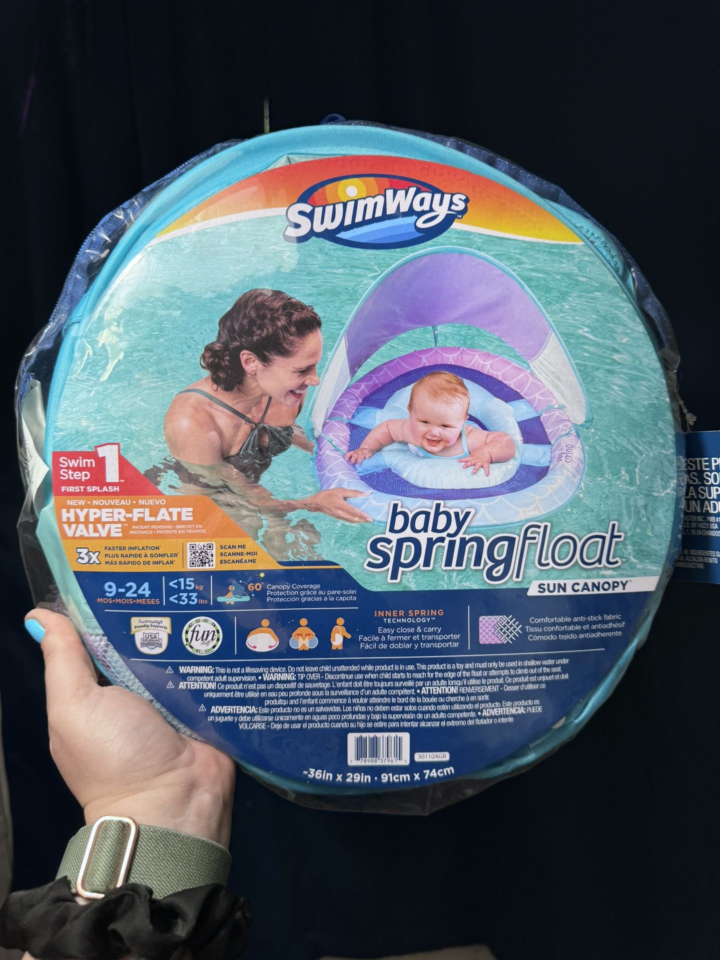 NWT SwimWays Baby Spring Float Mermaid Print