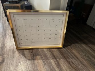 Gold whiteboard calendar