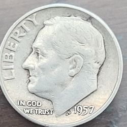 1957 Roosevelt Dime Error Coin. 