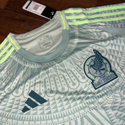 Adidas Mexico Jersey, Linen Green, S-XL, 2024, Snake Scales, New, $80