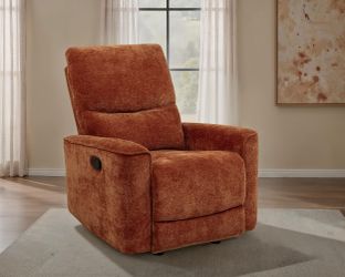 Navarro Burnt Orange Chenille Upholstered Glider Recliner