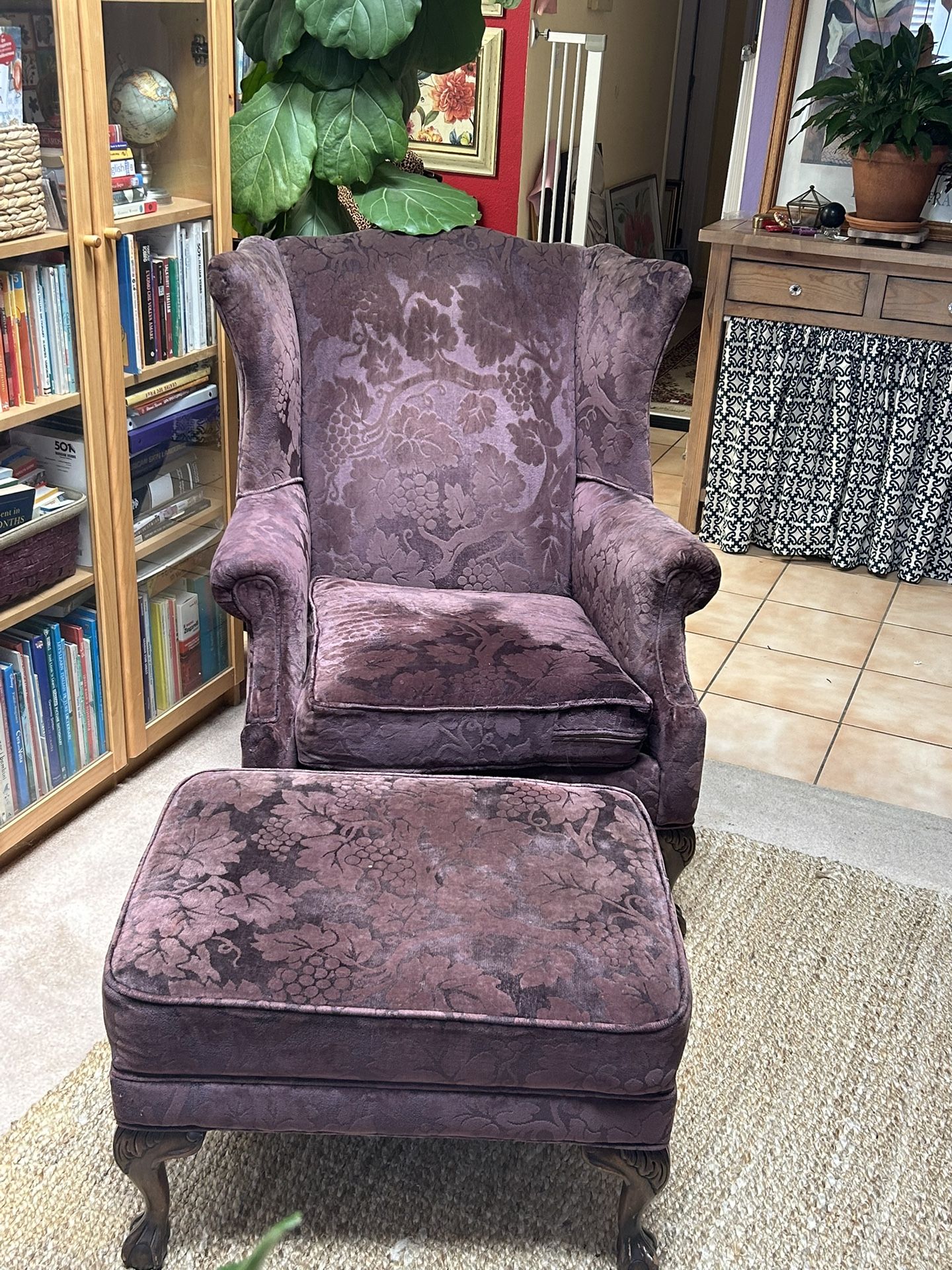 Velvet Antique Reproduction Armchair