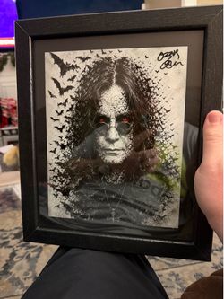 MEMORABILIA OZZY OZBOURNE DRAWING SIGNED