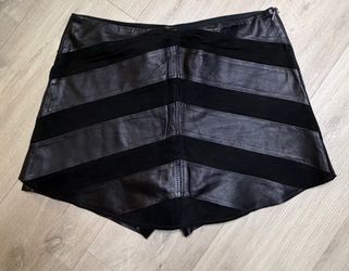 leather skort