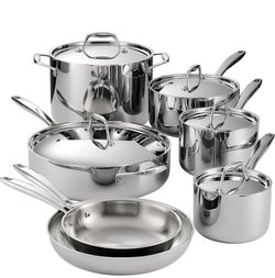 Tramontina 12 Piece Tri-ply Clad Cookware Pots And Pans Brand New