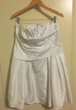 Short strapless wedding reception dress Size 18 women