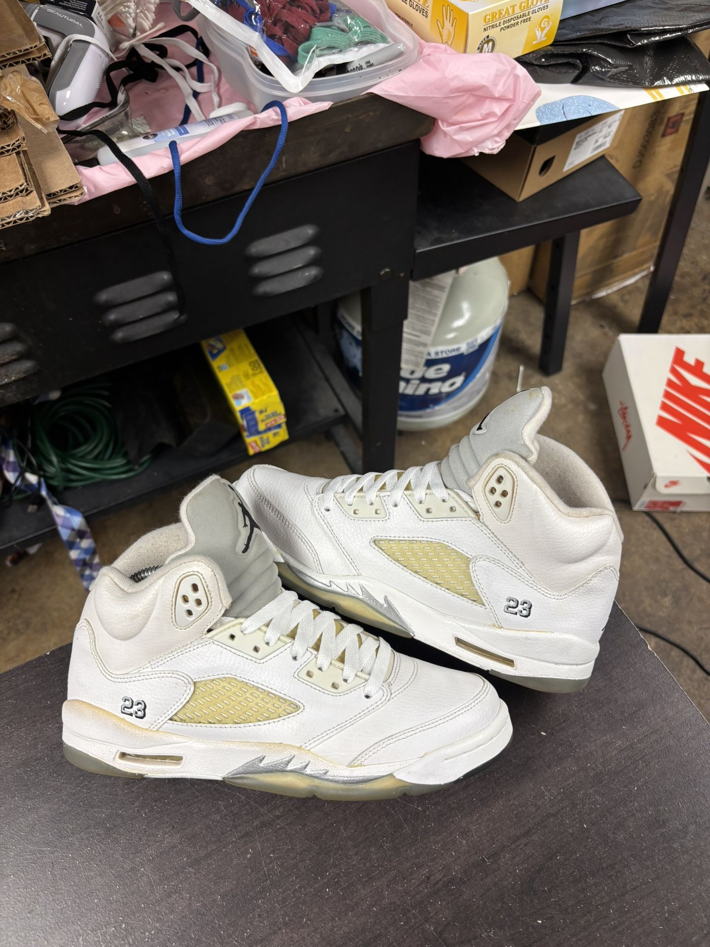 Air Jordan 5 Metallic White 
