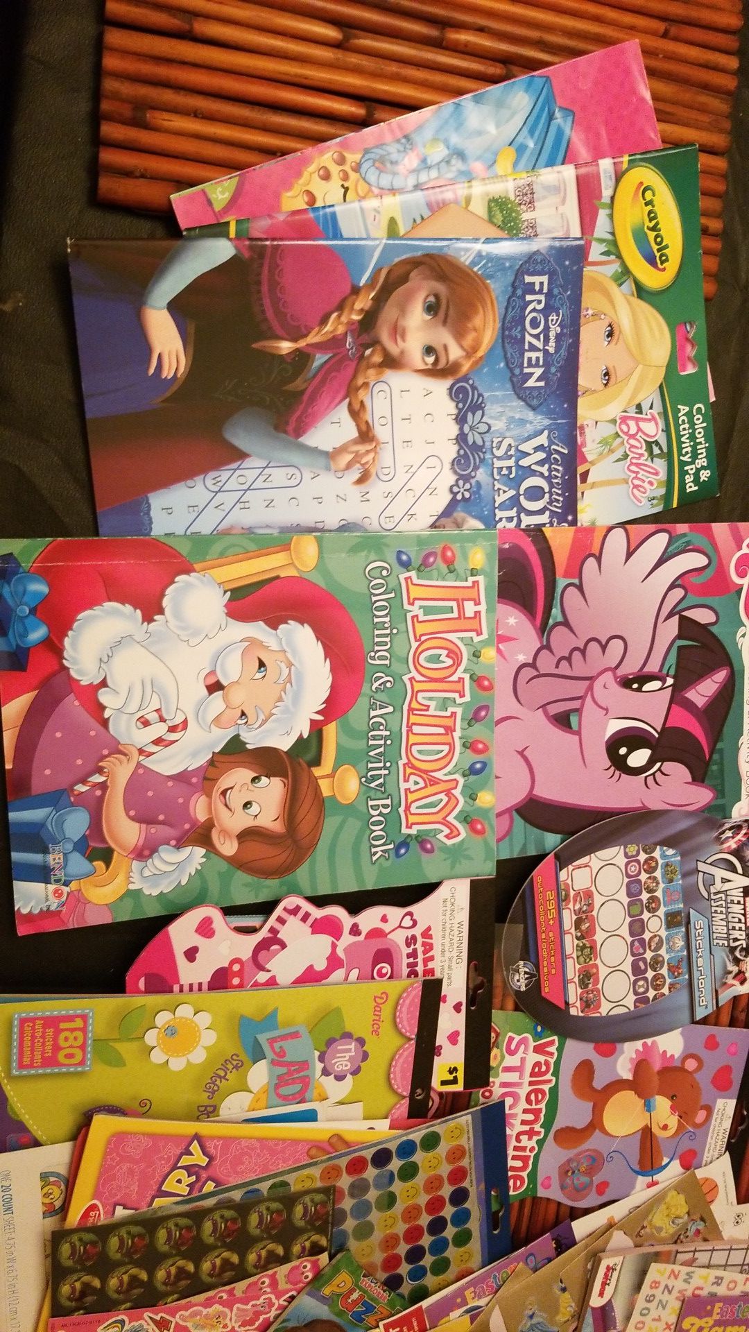 Pending pickup...Activity books, color books, and lots of stickers