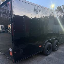 8.5x24ft Enclosed Vnose Trailer BLACK OUT EDITION Car Truck Motorcycle Bike ATV UTV SXS RZR Moving Storage Traveling Cargo
