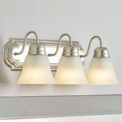 Mainstay Traditional  3 Light Bathroom Vanity Light With Alabaster Look Glass Shades