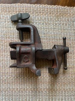 Vintage cast iron clamp on bench vise