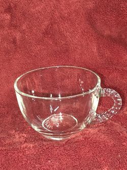 Vintage Glass Snack Set 10 Plates + 10 Cups - Fern/Wheat Pattern, Complete Set