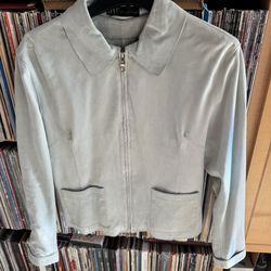 PRICE DROP: DAVID FAHNER/DAF, NW/OT lined, LAMBSKIN SUEDE JKT, FITTED “L” blue