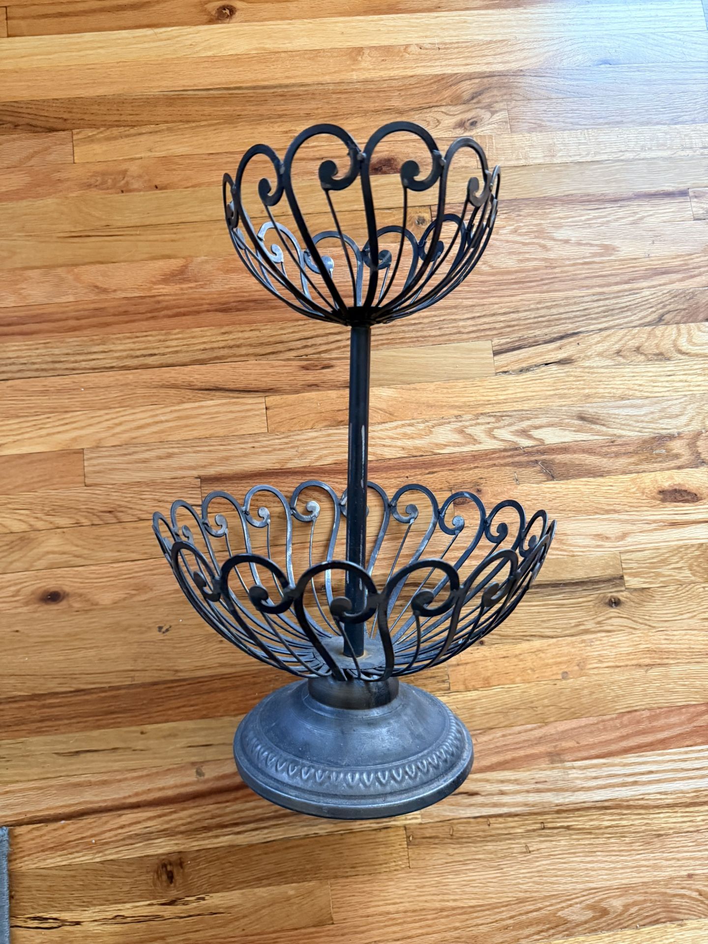 Two tier metal stand