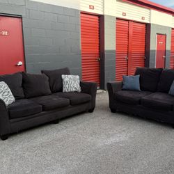 Dark Gray Sofa + Loveseat Set – Free Curbside Delivery