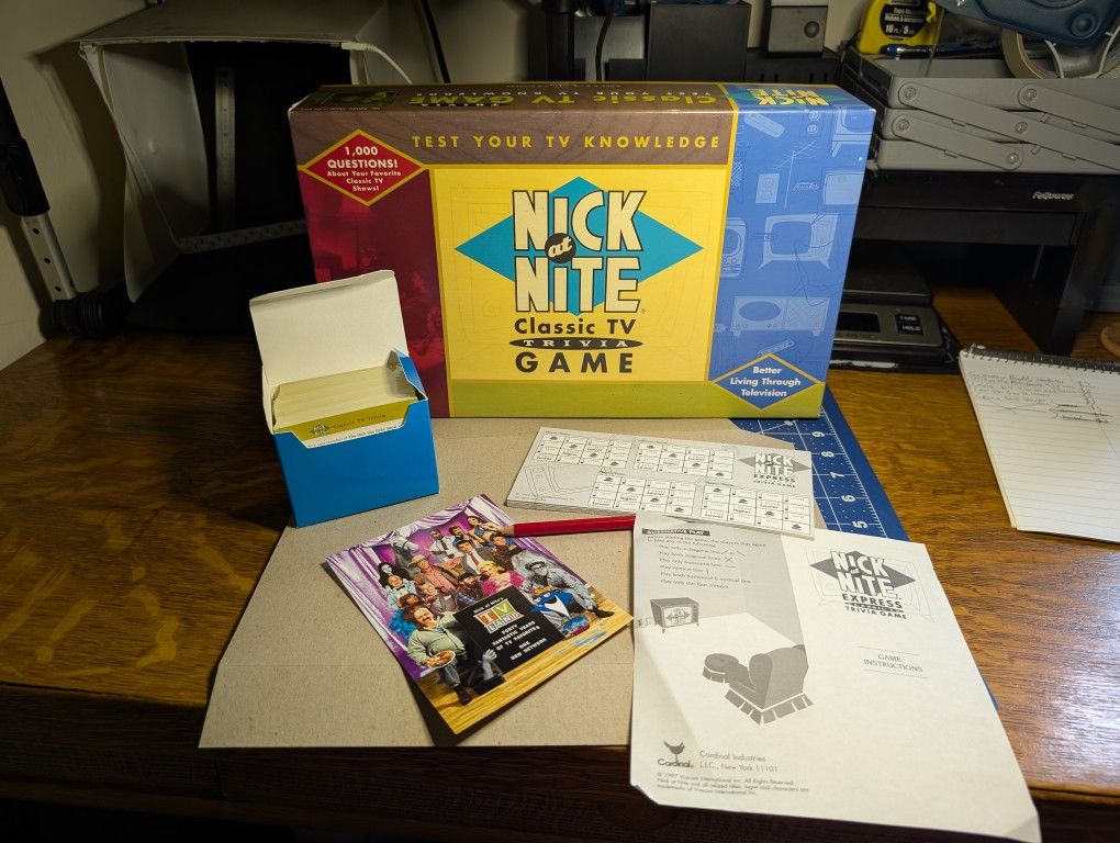 NICK AT NIGHT Classic TV Trivia Game Cardinal 1997 OPEN BOX